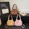 Bolso de hombro nuevo con estampado de dibujos animados lindos, bolso cruzado de gato de anime, bolso de mano versátil de gamuza moderno para mujer
