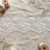 Encaje bordado de malla de flor fresca de cinco pétalos, tela bordada de malla para vestidos de mujer y textiles para el hogar WDK228365+2