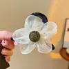Horquilla de malla con forma de girasol y diamante para mujer, estilo moderno y sencillo, con forma de tiburón, con forma de flor de alta calidad.