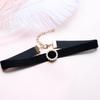 Coleção 4 Corrente de Pescoço TikTok Colar de Renda Preta CHOKER Corrente Curta para Clavícula Colar de Corrente de Lã Moda
