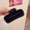 Grampo de cabelo leve e luxuoso, elegante, simples, para prender o cabelo na parte de trás da cabeça, acessórios de cabelo de pelúcia, grande, grampo de cabelo, preto, tubarão, acessórios de cabeça