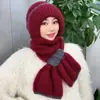Bufanda de Punto con Gorro Integrado Invierno para Mujer Ciclismo Cálido Sombrero para Viento y Nieve de Madre Moda Protección para los Oídos Gorro de Lana para los Dedos del Pie