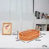 Cesta Tejida de Mimbre Sintético para Frutas y Sándwiches, Cesta para Pan Estilo Japonés, Cesta para Panecillos al Vapor, Cesta de Almacenamiento para el Hogar en la Sala de Estar, Bandeja de Mimbre con Doble Asa