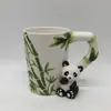 Suministrado Directamente del Fabricante, Taza de Panda de Cerámica, Taza Creativa de Dibujos Animados con Relieve 3D, Taza de Cerámica Pintada a Mano, Taza para Leche de Desayuno