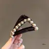 Nuevo Clip Triangular de Perla con Diseño de Nicho, Clip Elegante de Alta Gama con Pedrería para Cola de Caballo, Pinza de Tiburón para el Trasero de la Cabeza para Viajeros
