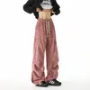 Pantalones de paracaidista de pana con camuflaje tie-dye para hombre, otoño, rectos, holgados, estilo americano, cargo de pierna ancha, pantalones casuales, estilo nuevo