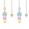 AliExpress alta venda pedra de energia colorida coluna hexagonal de ponta dupla pêndulo espiritual meditação joia de cristal natural atacado