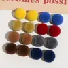 16mm Terciopelo Colorido de Principios de Invierno con Flocado Redondas Bolas de Panal Adornos Semi-Redondos Parches Accesorios para Aretes DIY Accesorios para Pasadores de Cabello