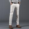 Pantalones casuales rectos de negocios para hombre nuevos de primavera, pantalones casuales elásticos de color caqui liso para hombre.