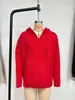 Sudadera con capucha de punto con cordón estilo europeo y americano 2026, suéter de otoño e invierno con bolsillo canguro, manga larga, color liso, ropa casual de moda para mujer