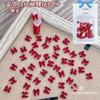Ankora Red Nail Art Acessórios Mini Laço Explosivo Vinho Vermelho Maillard Laço Resina Decoração de Unhas
