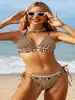 Bikini Europeo y Americano Nuevo 2027 con Tirantes de Borlas, Traje de Baño para Vacaciones en la Playa, Traje de Baño Transfronterizo de Comercio Exterior para Mujer
