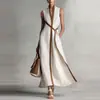 2026 Sitio Web Independiente Europeo y Americano Amazon Aliexpress Nuevo Estilo de Verano Cuello Alto Sin Mangas Casual Bloque de Color Holgado Vestido
