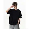 Novo estilo de verão, soltinho, ombro a ombro, estiloso e de alta qualidade, para adolescentes, camiseta estilosa com textura, gola redonda e manga curta