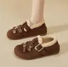 Zapatos Birkenstock Forrados de Lana para Mujer, Nuevo Modelo 2026, Botas de Algodón Gruesas y Cálidas de Invierno, Zapatos de Algodón Birkenstock Retro sin Cordones