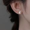 Aretes de estrella de cuatro puntas de circonia para mujer, estilo coreano para estudiante, estrella cruzada, clavo para gusano de oreja, moda minimalista, aretes de estrella de diamante único