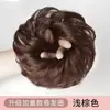Moño con Peluca de Cabello Humano Real, Herramienta para Peinar el Cabello, Banda Elástica, Anillo para Moño de Cabello Liso, Moño Naturalmente Voluminoso, Peluca Transfronteriza