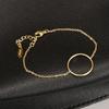 S018 Versión Japonesa y Coreana Simple Elegante Círculo Redondo Estilo Frío Acero Inoxidable Chapado en Oro de 18K Pulsera para Mujer