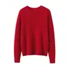 Suéter de punto 100% cachemir puro con cuello redondo para mujer, nueva colección otoño/invierno, corte holgado, engrosado para el calor, estilo pullover