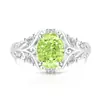 Venta caliente de transmisión en vivo: Anillo de Vid de Diamante de Alto Carbono Súper Brillante para Mujer con Corte Flor de Hielo Forma de Huevo de Paloma, Anillo con Forma de Huevo Chapado en Oro Real