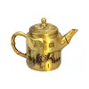 Fábrica de Origen Latón Diseño de Cinco Vacas Adorno de Tetera con Tapa Superior Giratoria, Olla de Cobre para Mesa de Té China, Decoración del Hogar al por Mayor