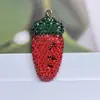 Accesorios de Llavero de Fresa Incrustados con Diamantes de Moda Transfronteriza, Colgantes de Bolso de Lujo Ligero Totalmente Incrustados con Diamantes, Llaveros de Coche con Pedrería Estilo Coreano