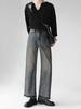 Jeans Americanos Retro Desgastados Estilo Coreano Pantalones Holgados para Hombre Primavera y Otoño Lavado Artesanal Pesado Agua Pantalones Rectos