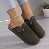 Sandalias Transfronterizas Europeas y Americanas para Mujer, Medias Pantuflas de Verano, Zapatos Perezosos de Punta Abierta Talla Grande para Usar Afuera, Medias Pantuflas Boken Transfronterizas, Venta al por Mayor Talla Grande