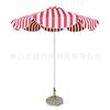 Sombrilla Grande Rayada para Terraza Sombrilla para Terraza de Patio B&B Hotel de Playa Marco de Aluminio Redonda con Columna Central Parasol de Exterior