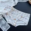 [80-120] 524 Seda de Hielo estampado lindo tiro bajo bolsa de ropa interior para mujer cadera con taladro ropa interior para mujer tiro bajo