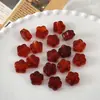 Color sólido degradado acrílico flor de cinco pétalos cuentas sueltas accesorios para joyería DIY cadena de teléfono colgante de bolsa kit de material para abalorios de agujero grande