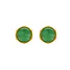 Brincos de Prata Esterlina S925 com Incrustação de Esmeralda Verde Africana Brincos Bambu Redondo Requintado Antigo Moda Versátil