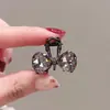 Presilha de cabelo tipo grampo com laço de cristal tamanho pequeno 2024 novo grampo para franja feminina grampo lateral grampo para testa acessório de cabelo grampo de cabelo