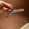 Pinza de Agarre Pesada con Perlas de Cristal de Alta Calidad para el Cabello de Mujer 2025 Nuevo Pinza de Tiburón Grande para la Parte Posterior de la Cabeza