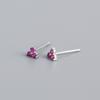 Brincos empilhados personalizados minimalistas europeus e americanos s925 agulha de prata grama da sorte geométrica incrustada diamante colorido luz luxo brincos de todos os fósforos