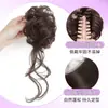 Moño Peluca con Lujoso Diseño de Princesa, Cabello Humano Realista, Bigote de Dragón, Pinza de Garra de Pluma de Pollo, Herramienta de Peinado, Accesorio para el Cabello de Alta Gama