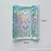 Frete Grátis Caderno com Capa de PVC Transparente com Zíper de Coração a Laser e Adesivos de Estrela, Refilável 6 Furos