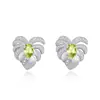 Pendientes de Plumas de Nicho Diseño de Alta Gama Pendientes de Piedra Natural Cepillada Amatista Citrino Plata de Ley S925