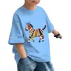 Camiseta de Manga Corta 100% Algodón para Niños, Tops Holgados de Media Manga Atractivos para Niños, Ropa Infantil Casual de Verano Talla Mediana y Grande, Camiseta de Moda para Niños