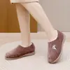 Zapatos de Algodón para Ancianos Estilo Nuevo Invierno 2026 Antideslizantes Cálidos Felpa Masaje Zapatos Perezosos Diarios Casuales Tacón Plano Zapatos para Mujer