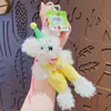 Llavero Colgante de Muñeca Conejo Twister de Peluche de Dibujos Animados Lindo para Pareja Llavero de Mochila Escolar Colgante Pequeño Regalo
