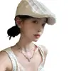 Boina de Nuevo Estilo 2026 para Mujer, Versión Delgada de Verano, Gorra Adelgazante Hacia Adelante, Versátil Artística Retro Gorra de Periodista Pintor