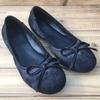 Bailarinas de Ballet con Lazo de Seda Parisinas para Mujer, Punta Redonda, Escote Bajo, Planas, Slip-on, Zapatos Mary Jane Suaves Plateados