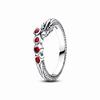 Nuevo Anillo Pandora S925 Plata de Ley Flor de Pera Pavé Eterno Aura Superpuesta con Círculos Colección de Especímenes Vegetales