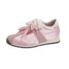 Zapatos de entrenamiento de viento de ballet para mujer con altura interior 2025 nuevos transpirables casuales de cuero Joker talla grande para mujer 41-43