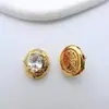 Cobre Chapado en Oro Color Conservante Vintage Oval Zircón Cuentas Espaciadoras Multi-Agujero DIY Pulsera de Cuentas Hecha a Mano Collar Accesorios de Joyería