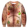 Festival de Navidad Europeo y Americano Monstruo de Pelo Verde Freak Lynch Sudadera con Capucha Cuello Redondo para Hombre Impresión Digital 3D