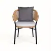 Silla de Ratán Silla de Respaldo para Ocio en el Patio Silla Tejida de Ratán para Balcón Exterior Muebles Tejidos de Ratán Grandes y Planos para Terraza de Villa