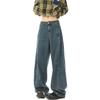 Jeans Retro Lavados Estilo Americano para Hombre Otoño e Invierno Nuevos Sueltos Casuales Modernos Marca Diseño de Costuras Patchwork Sentido del Diseño Pantalones de Pierna Recta