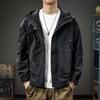Chaqueta a Prueba de Tres Elementos para Hombre Otoño 2026 Corte Holgado Talla Grande con Capucha Abrigo Casual Estilo Americano Ropa de Trabajo Exterior Fresca
